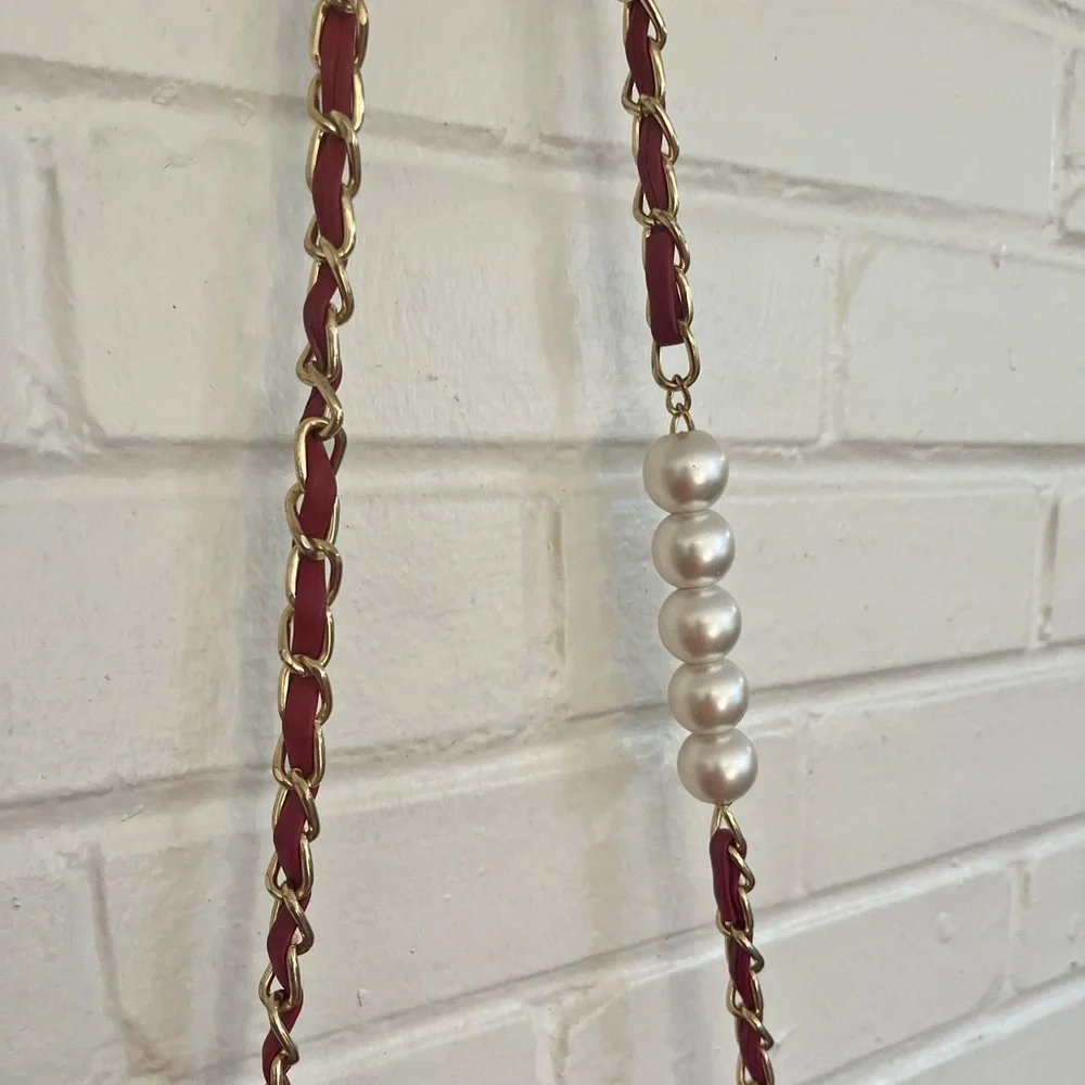 Badgley Mischka Red and Gold Tweed Women’s Shoulder Bag EUC - Picture 3 of 5